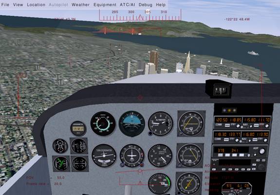 In Cessna, over SF, looking towards bridge ...