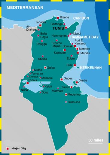 carte de la Tunisie...